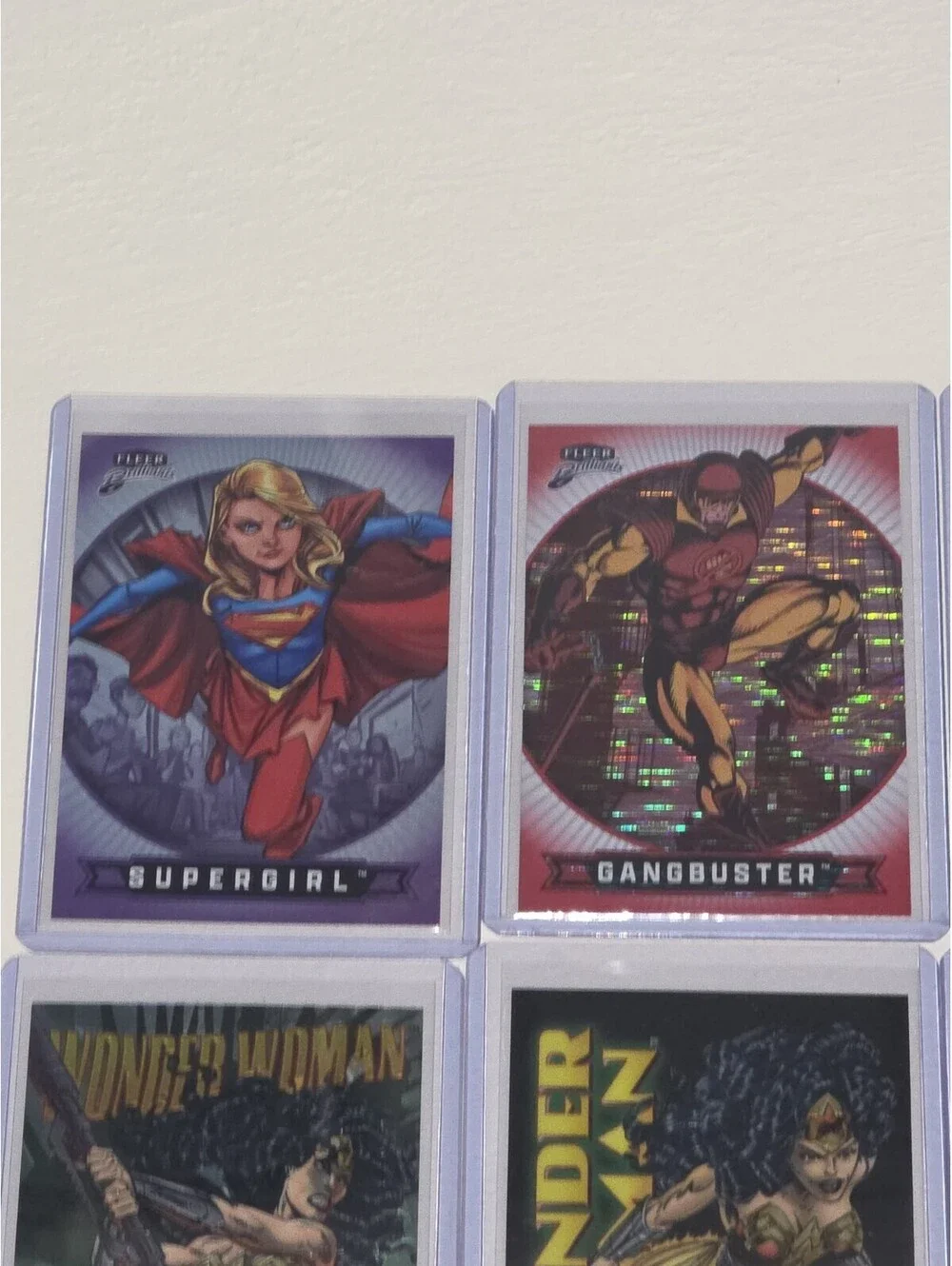 20 Card Lot DC Heroes Flash Superman Wonder Woman Hard Hitters Holos Brilliants